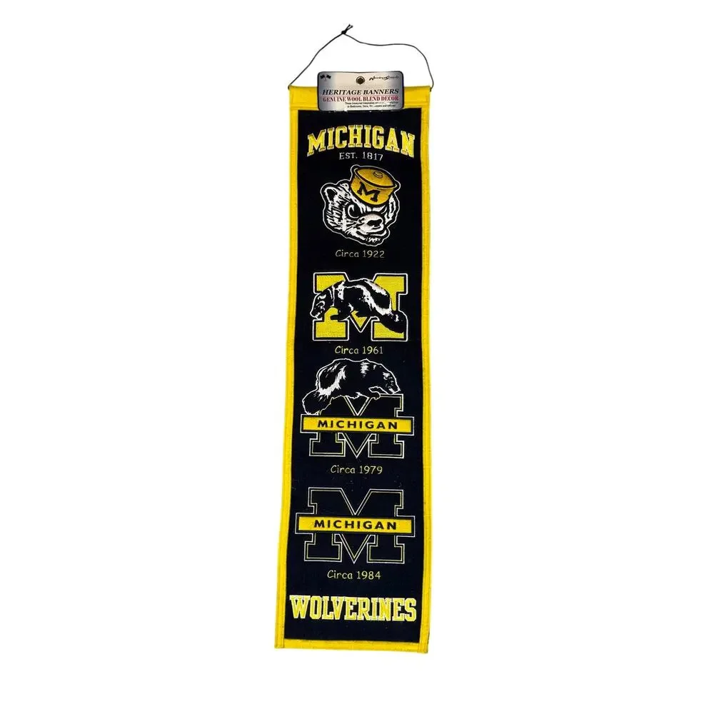Michigan Wolverines NCAA Winning Streak Embroidered Heritage Banner!